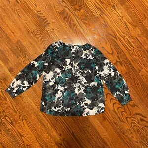 LOFT Petites Rose Print Blouse - Size Medium Petite